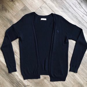 Abercrombie & Fitch Logo Knit Cardigan in Navy